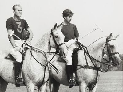 Prince Philip with Prince Charles at the polo