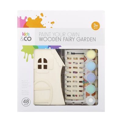 <a href="http://www.kmart.com.au/product/48-piece-paint-your-own-wooden-fairy-garden/1181315" target="_blank">Kmart 48-piece Paint Your Own Wooden Fairy Garden, $10.</a>