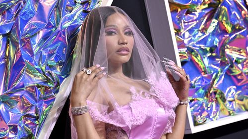 Nicki Minaj arrives at the MTV Video Music Awards on Tuesday, Sept. 12, 2023, at the Prudential Center in Newark, N.J. 
