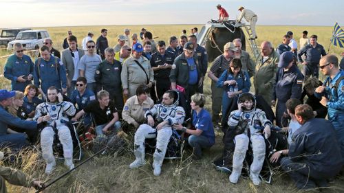 International Space Station astronauts land in Kazakhstan