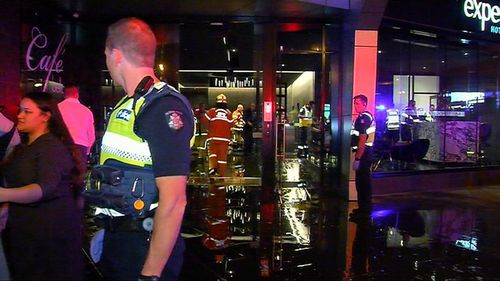 Emergency services were called to a Melbourne CBD apartment block overnight following reports of significant flooding. Picture: 9NEWS.