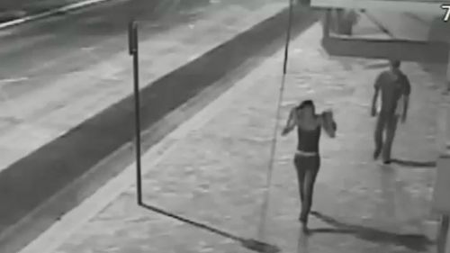 CCTV shows Alexis Jeffreys and Robert Strebeck. Picture: Supplied