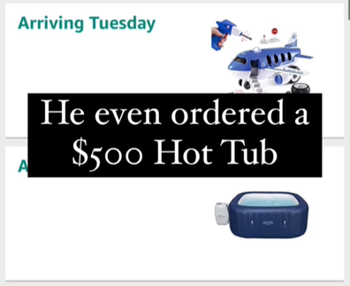 The most expensive item was a $500 hot tub. 