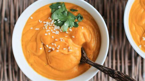 Peanut butter is the secret ingredient in this soup.