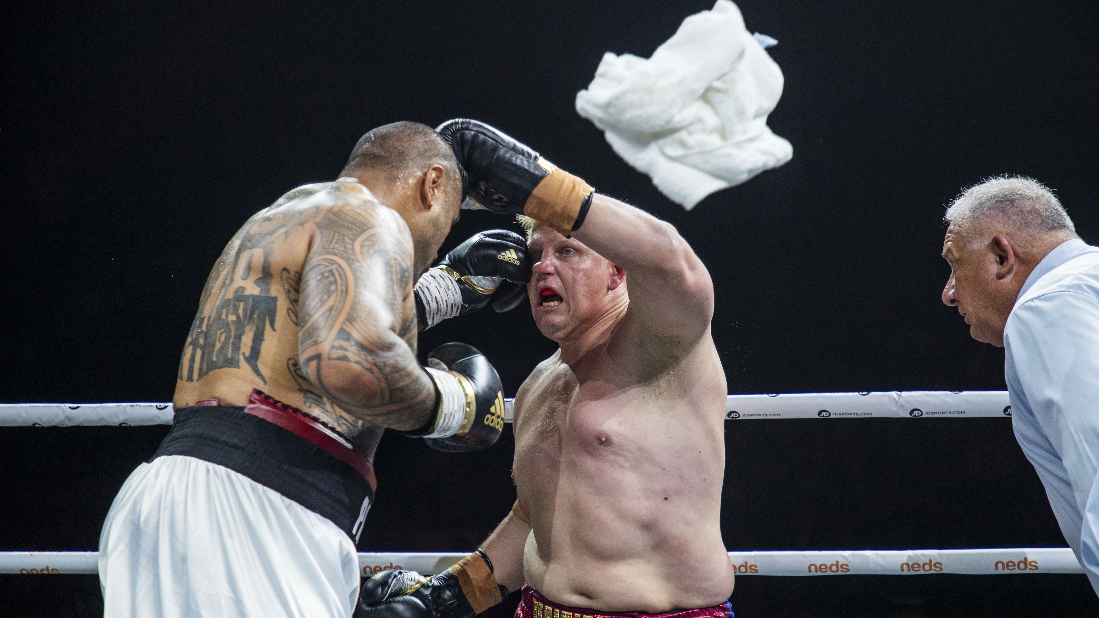 Ben Hannant&#x27;s team throws the towel in as Junio Paulo throws a jab.