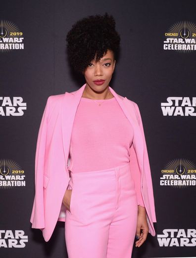 Naomi Ackie (Jannah) attends "The Rise of Skywalker" panel at the Star Wars Celebration at McCormick Place Convention Center on April 12, 2019 in Chicago, Illinois.