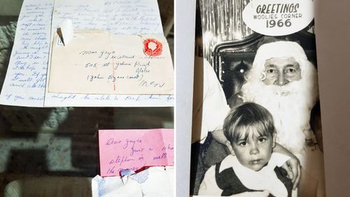 Another of Phyllis Isdale's letters and (right), Mr Isdale as a boy with Santa Claus. (Photo: Steve Isdale)