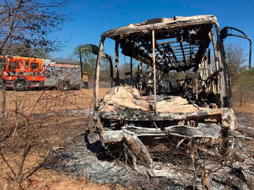 More than 40 have died and at least 20 injured, some with severe burns, after fire swept through a passenger bus in Zimbabwe.