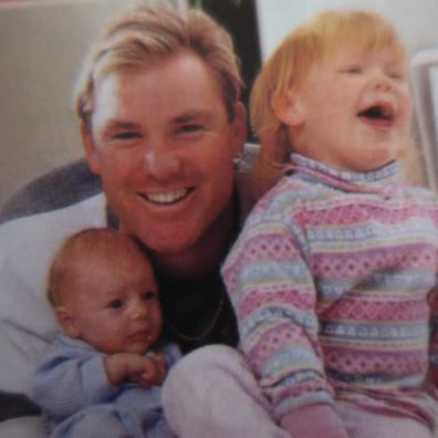 Never-before-seen family photo of Shane Warne with eldest daughter Brooke (R) and son Jackson.