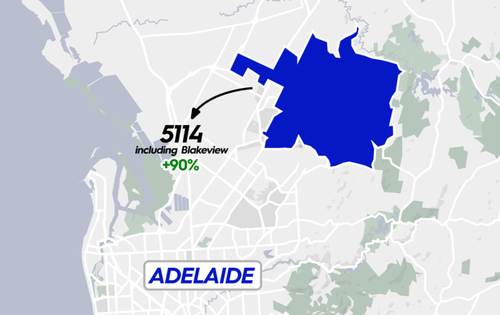 Postcode 5114 is attracting first time home buyers in Adelaide.