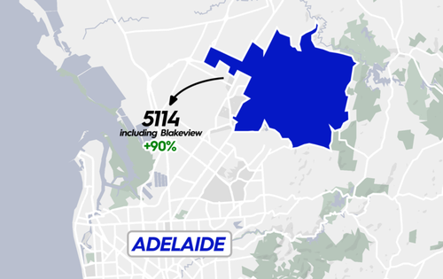 The postcode 5114 is drawing in first home buyers in Adelaide.