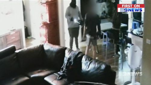 The gang were caught on security cameras installed at the family's home.