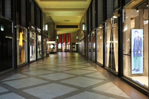 The Galleria del Toro in the city centre is seen empty on February 26, 2020 in Milan, Italy.