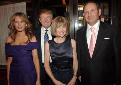 Melania Trump, Donald Trump, Anna Wintour, and John Demsey in 2005.