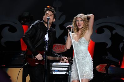 John Mayer and Taylor Swift perform onstage during Z100's Jingle Ball 2009 presented by H&M at Madison Square Garden on December 11, 2009 in New York City.