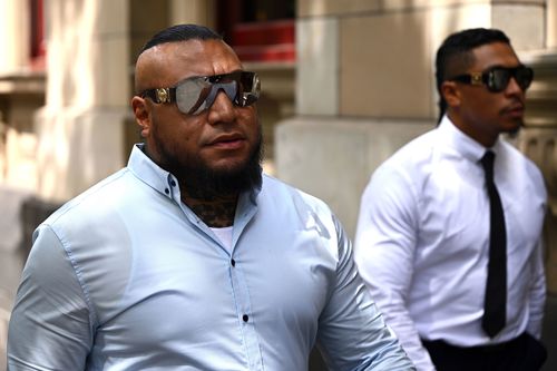 Poiva Sita (left) and Joseph Opapo arrive at the Supreme Court in Melbourne