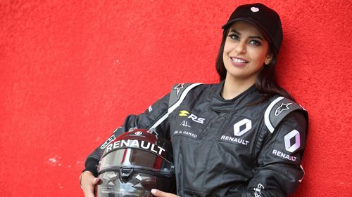 Aseel Al-Hamad has become the first woman to drive a Formula One car at the French Grand Prix. (Renault)