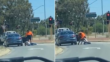 A shocking road rage attack on a Perth taxi driver has been caught on camera in the suburb of Martin, Perth.