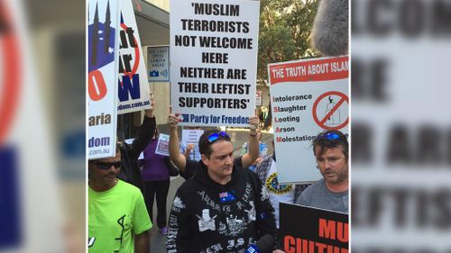 Anti-Islam protesters. (Mark Burrows)