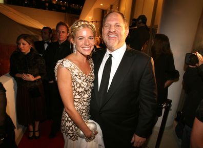 Sienna Miller and Harvey Weinstein during The Weinstein Co. Golden Globe After Party at The Beverly Hilton Hotel in Beverly Hills, California, United States. (Photo by Jason Merritt/FilmMagic)