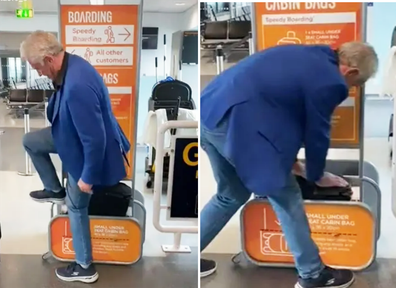 EasyJet passenger's attempt to avoid baggage fees at airport caught on camera