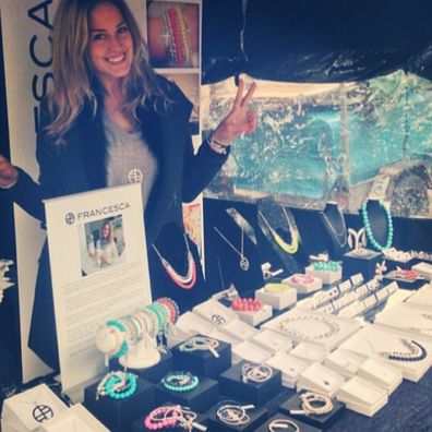 Hannah Vasicek at the Francesca jewellery market stall she ran as a teen.