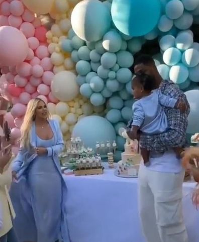 Khloé Kardashian and Tristan Thompson at daughter True Thompson's first birthday party