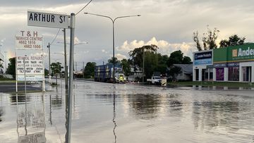 Flash flooding is seen in Dalby, which is about an hour drive from Pittsworth,