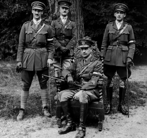 General John Monash, seated, commander of the Australian Corps. (Photo: AWM).