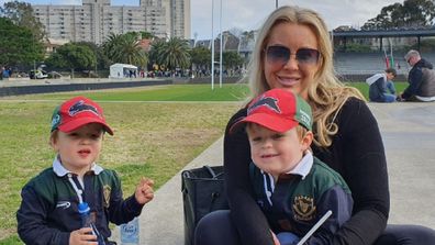 Susie with her twin toddler sons.