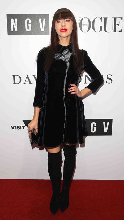 Kimbra in Christian Dior on the red carpet at the National Gallery of Victoria for the opening of the Dior exhibition.