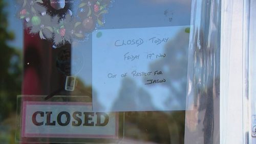 Shops along the main street of Lucindale were closed today out of respect for Jason Doig.