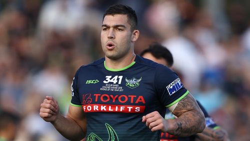 Sydney, Australia. 23rd July, 2023. Tolutau Koula of the Sea Eagles  celebrates a try during the NRL Round 21 match between the  Cronulla-Sutherland Sharks and the Manly Warringah Sea Eagles at PointsBet