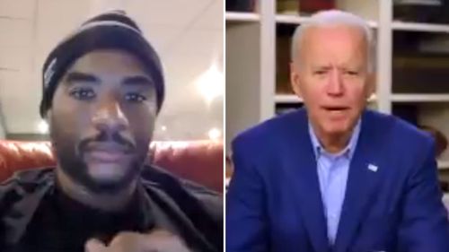 Joe Biden (right) told Charlamagne Tha God that he 'ain't black' if he supports Donald Trump.