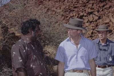 Prince Charles at Australian Aboriginal Heritage Site, 1994