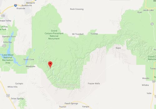The crash occurred on native American land owned by the Halapai Nation. (Google Maps)