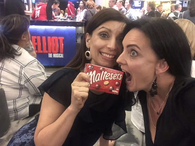 Jo Abi eating Maltesers at Billy Elliot The Musical