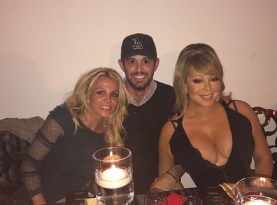 Britney Spears with her agent Cade Hudson and singer Mariah Carey. 