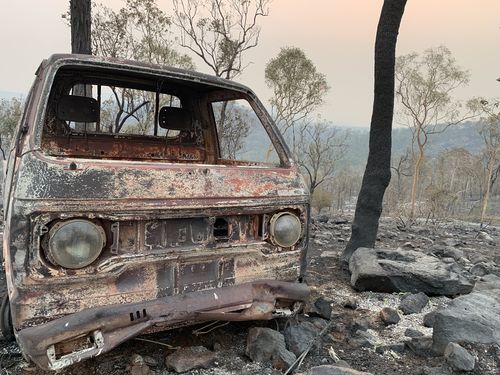 While lives were spared, homes, sheds and this car in Kabra weren’t so lucky.