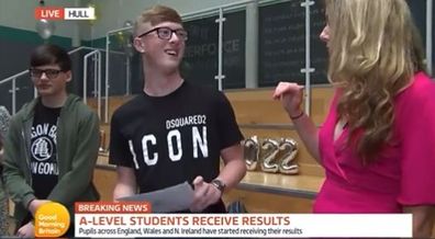 Student opens exam results on-air