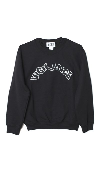 <a href="http://shopsuperstreet.com/collections/womens-clothing/products/assk-black-vigilance-sweatshirt?variant=1252891547" target="_blank">Sweatshirt, $81, Assk at shopsuperstreet.com</a>
