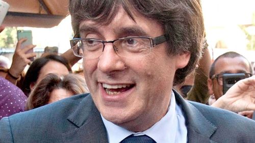 Mr Puigdemont was on his way back to Belgium where he has been staying since fleeing Spain. (PA/AAP)