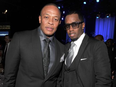Dr. Dre and Sean 'Diddy' Combs attend Clive Davis and The Recording Academy's 2012 Pre-GRAMMY Gala and Salute to Industry Icons Honoring Richard Branson at The Beverly Hilton hotel on February 11, 2012 in Beverly Hills, California.