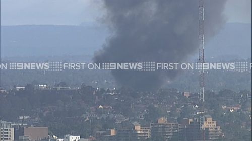 The smoke is visible across the city. (9NEWS)