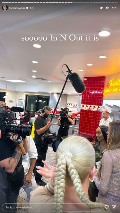 Kim Kardashian celebrates birthday at local In-N-Out Burger after interstate plans derailed due to bad weather.