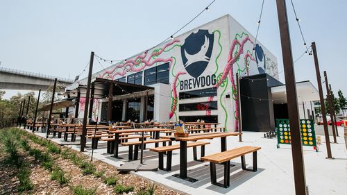 BrewDog DogTap'ın dış görüntüsü, Brisbane'deki beş BrewDog noktasından biri.