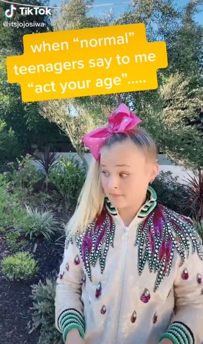 TikTok, video, JoJo Siwa, responds, trolls, act her age