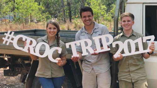 Bindi's boyfriend Chandler Powell joined the family on their croc trip. (Instagram / @bindisueirwin)