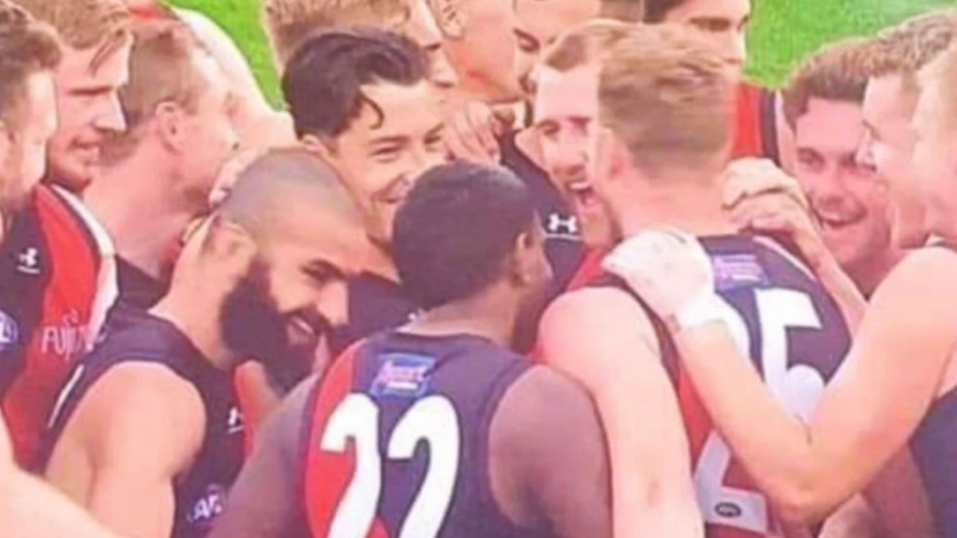 Cameras catch Essendon players laughing during their shocking loss to Geelong.