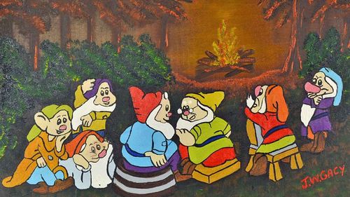 A painting of the Seven Dwarves by John Wayne Gacy.